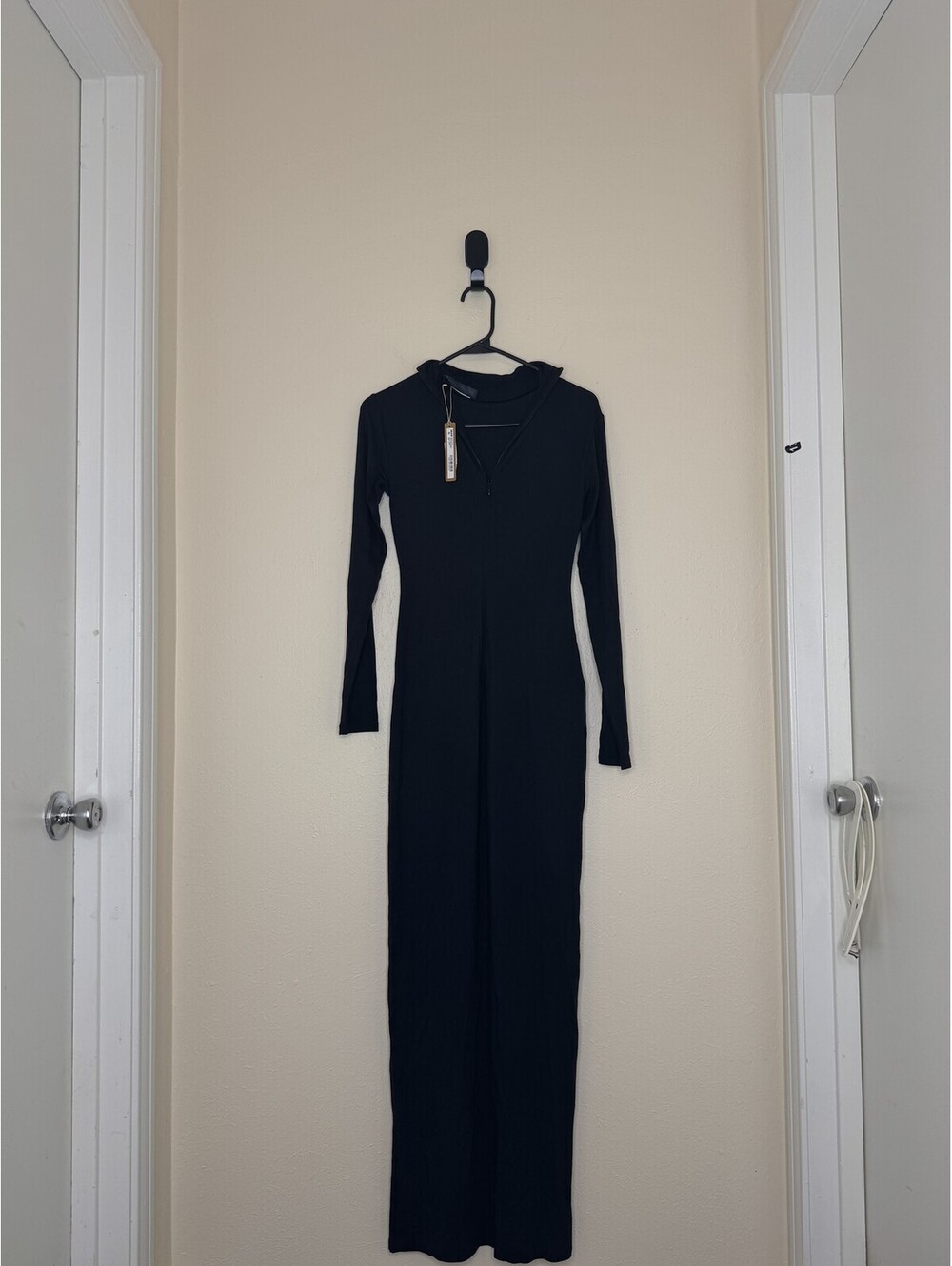SKIMS Smooth Layers Turtleneck Long Dress Obsidian Black Women's Size S NWT
